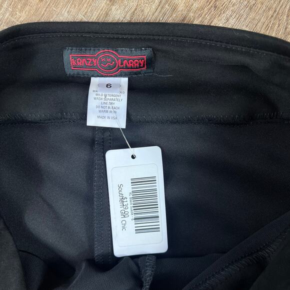 NWT Krazy Larry Black Suede Pull On Pants Soft Professional - Picture 3 of 4